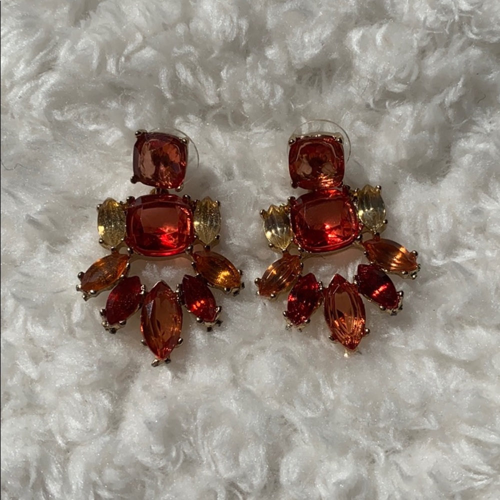 Vintage Jewled and Gold Dangle Earrings